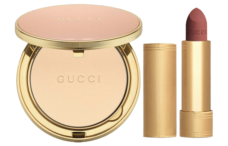 

GUCCI Набор макияжа rose gold тюбик пудра для контроля жира стойкая 10g+бальзам для губ 3.5g