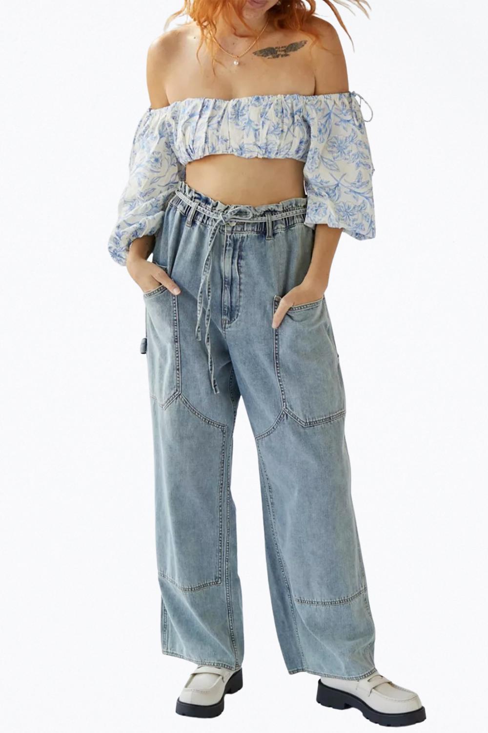 

Укороченный топ Maisie с цветочным принтом синего цвета for Love & Lemons
