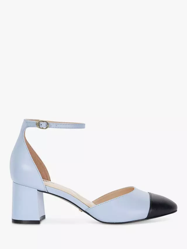 

Туфли-лодочки Dune Careless Leather Contrast Toe Heeled, цвет blue/black