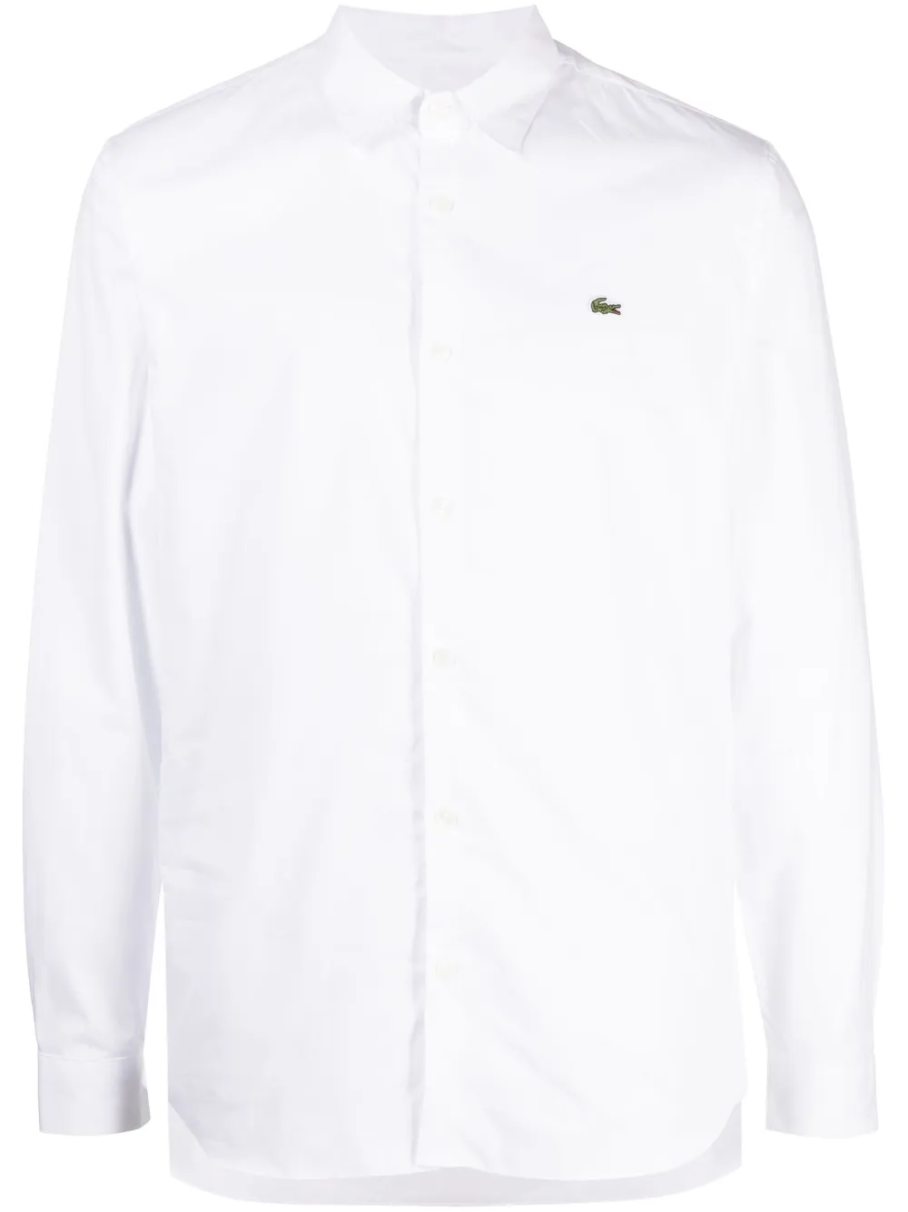 

Поплиновая рубашка с вышитым логотипом Lacoste, белый