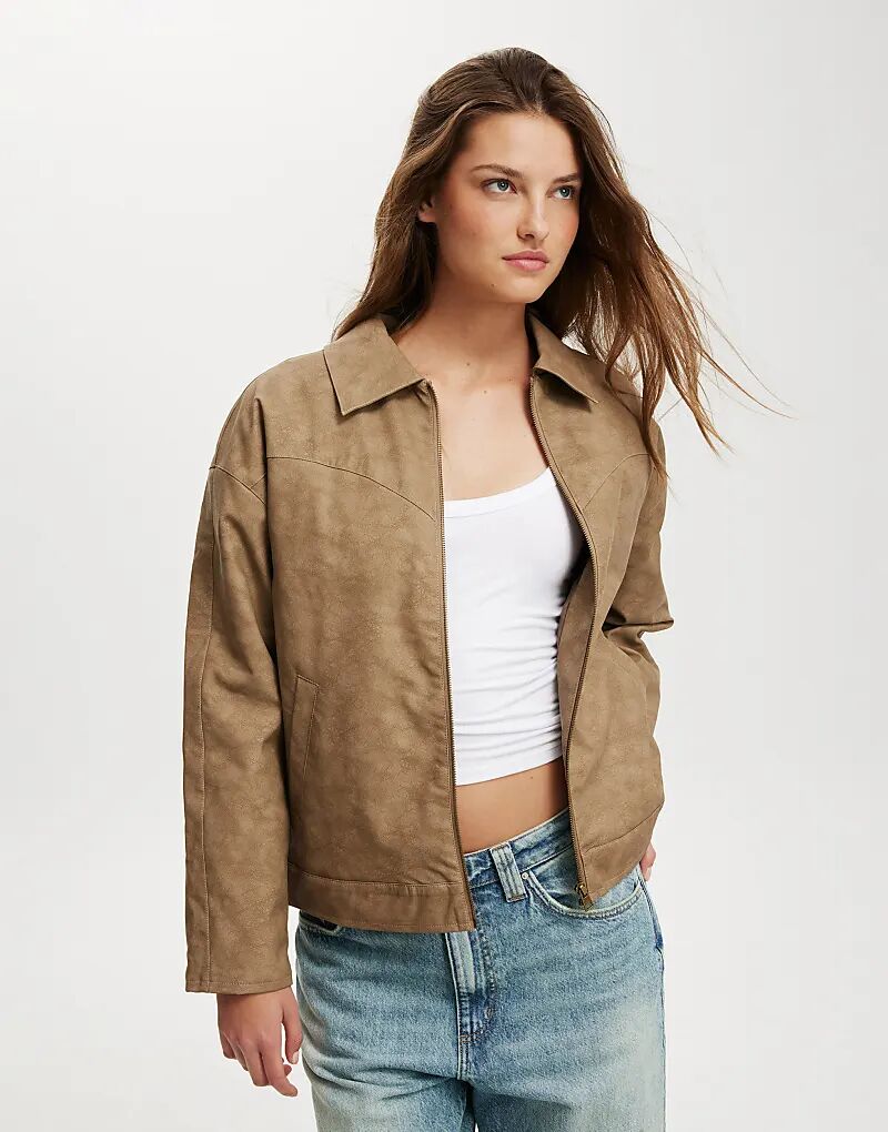 

Куртка из искусственной замши River коричневого цвета Cotton:On