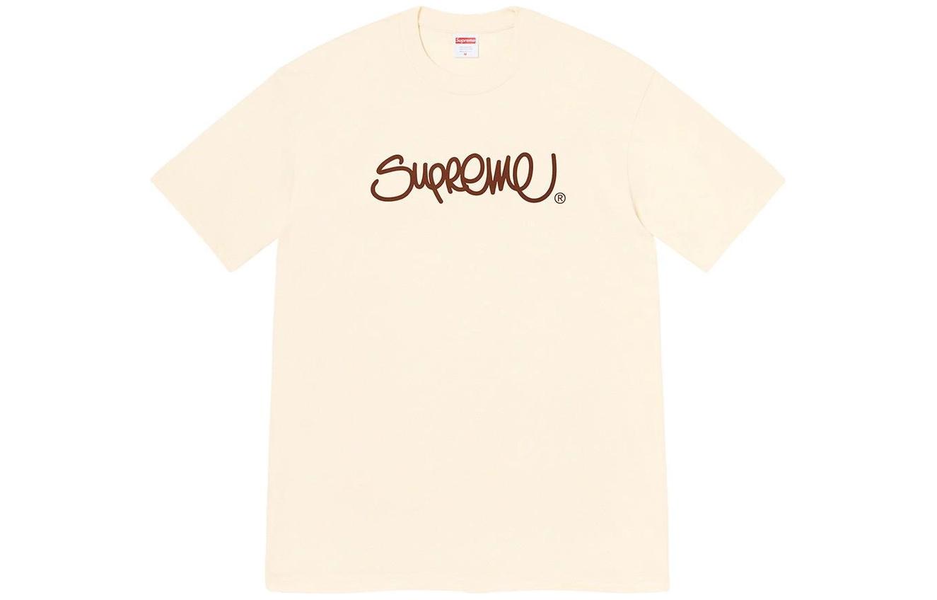 Футболка Supreme SS22 Week 19 Handstyle Натуральная, Морской Синий — фото 2