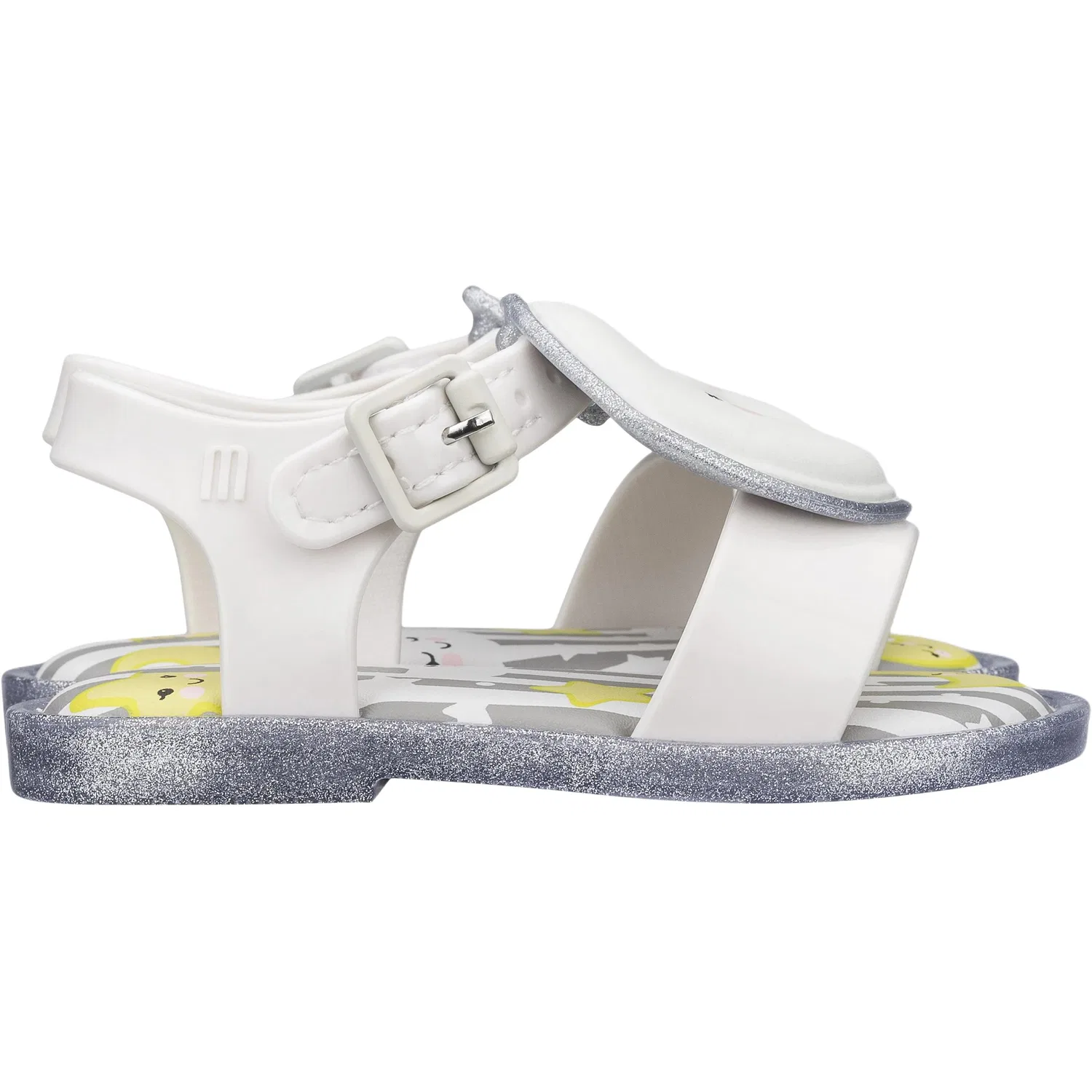 Детские сандалии low top белые/silver для детей 3-7 лет Melissa, White/Silver — фото 3