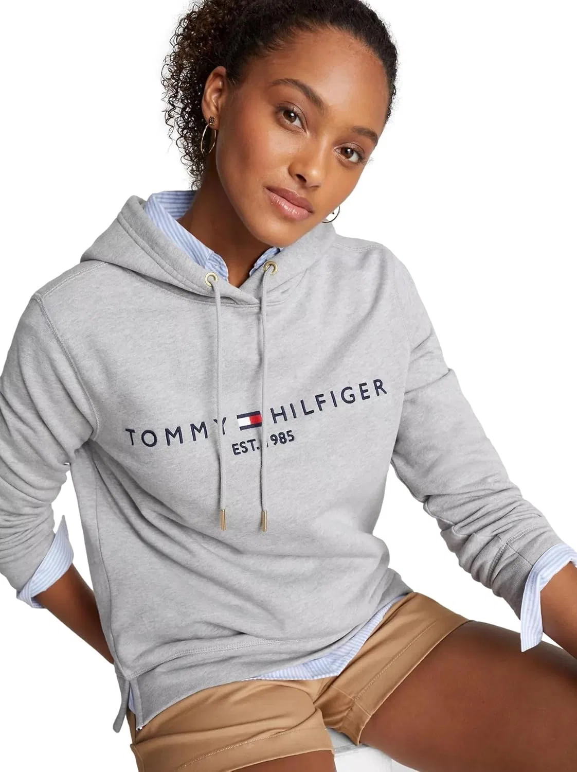Худи женское Tommy Hilfiger Smoke Grey Heather — фото 3