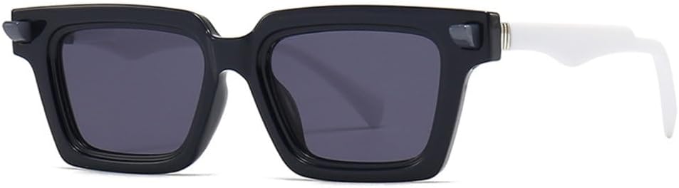 

Ретро-квадратные двухцветные солнцезащитные очки для женщин, модные градиентные оттенки UV400, панк-стиль, заклепки, модные солнцезащитные очки для мужчин MTZJH, Black White