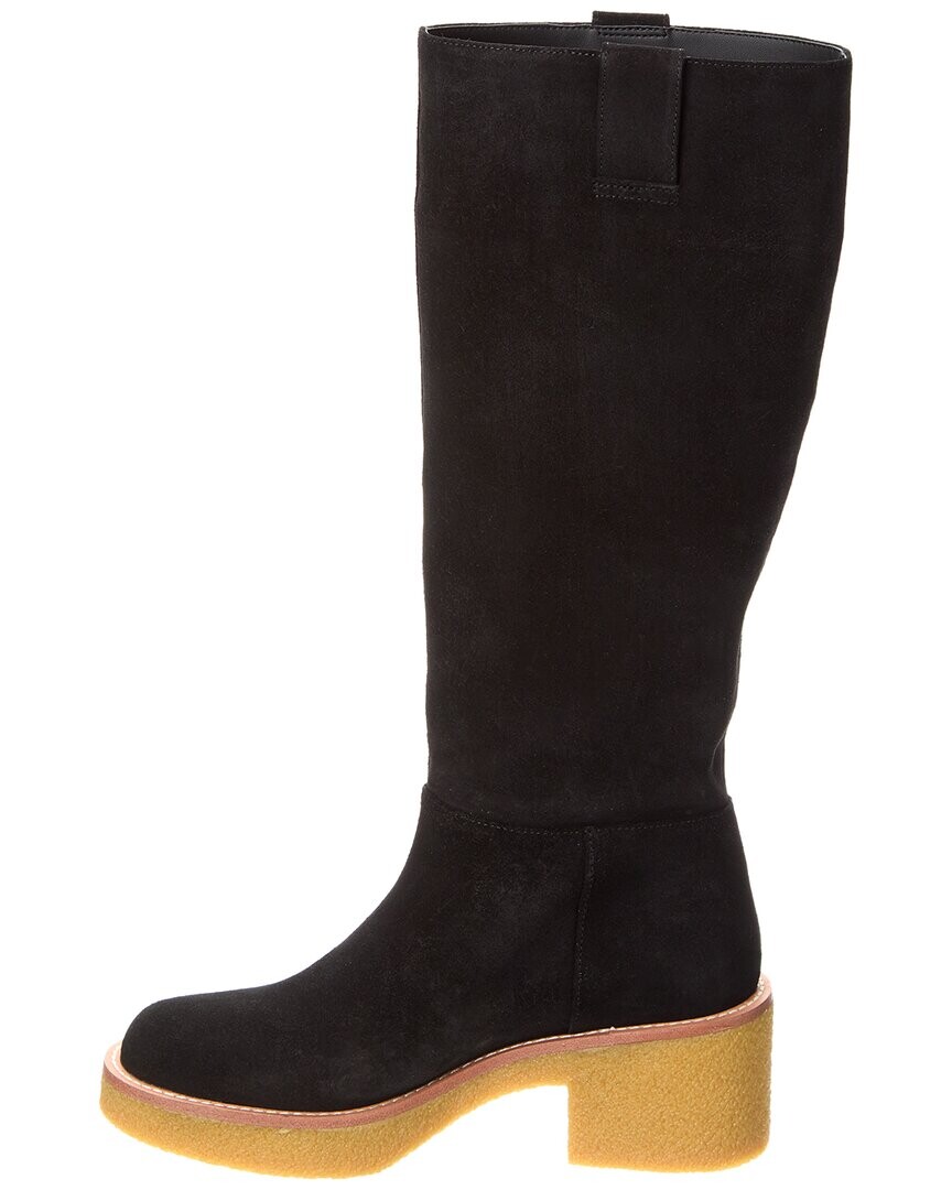 Замшевые ботинки с напуском Stuart Weitzman Montana, черный — фото 3