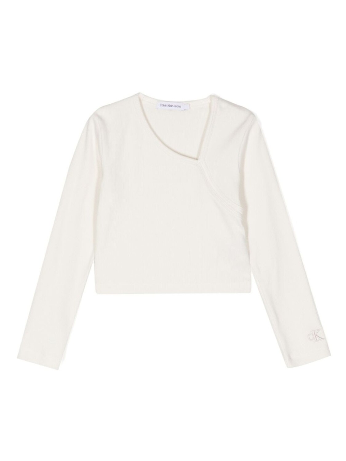 

Топ асимметричного кроя с вышитым логотипом Calvin Klein Kids, белый
