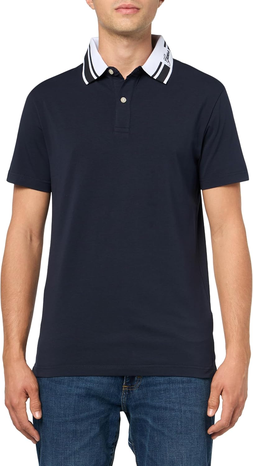 

Мужская поло Nolan с коротким рукавом GUESS, Smart Blue, Синий, Мужская поло Nolan с коротким рукавом GUESS, Smart Blue