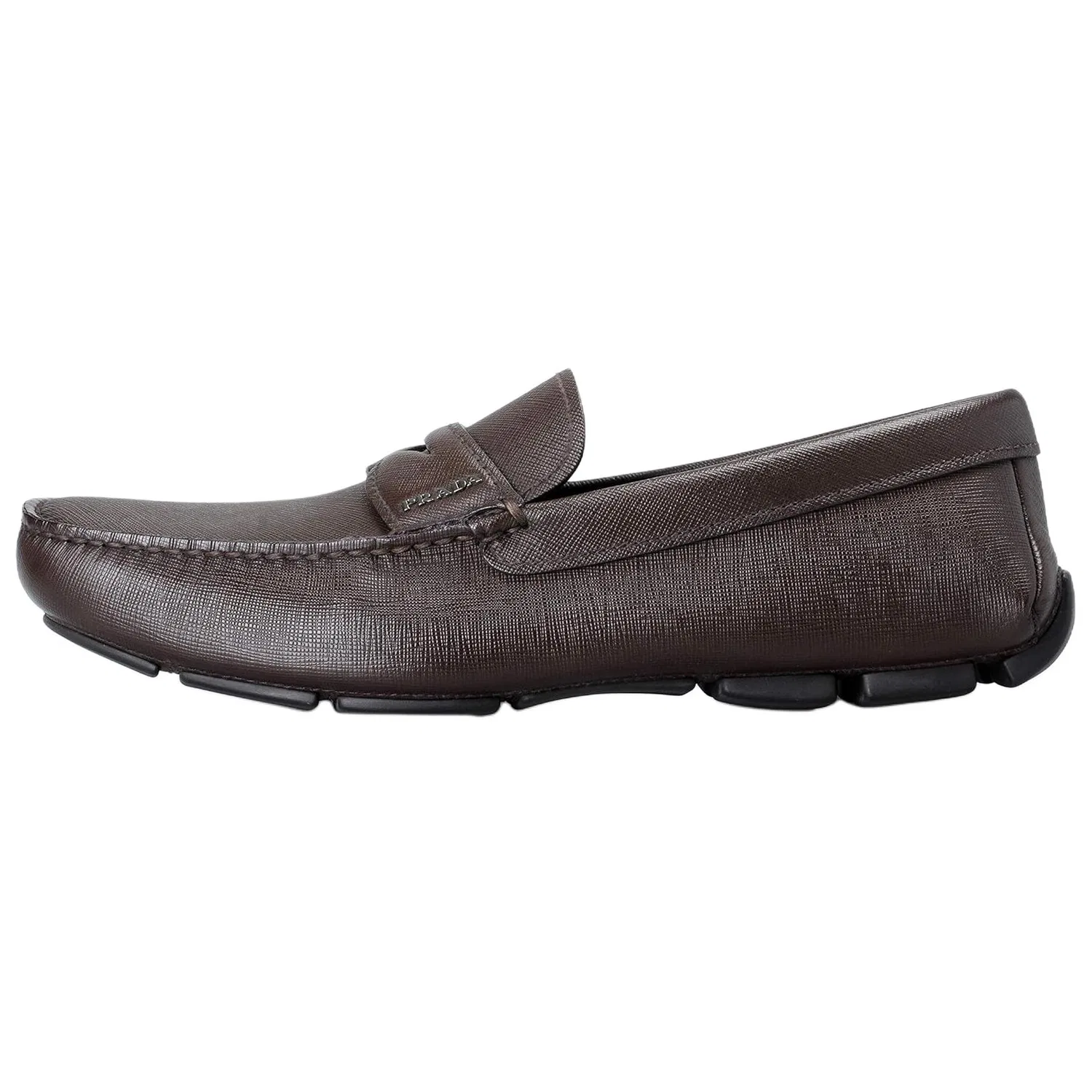 Casual туфли Saffiano Leather PRADA Темно-коричневый
