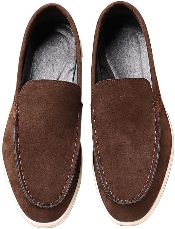 

Мужские слипоны-лоферы, повседневные обувь, кожаные мокасины, удобные лоферы с пряжкой, деловая обувь для мужчин Generic, коричневый