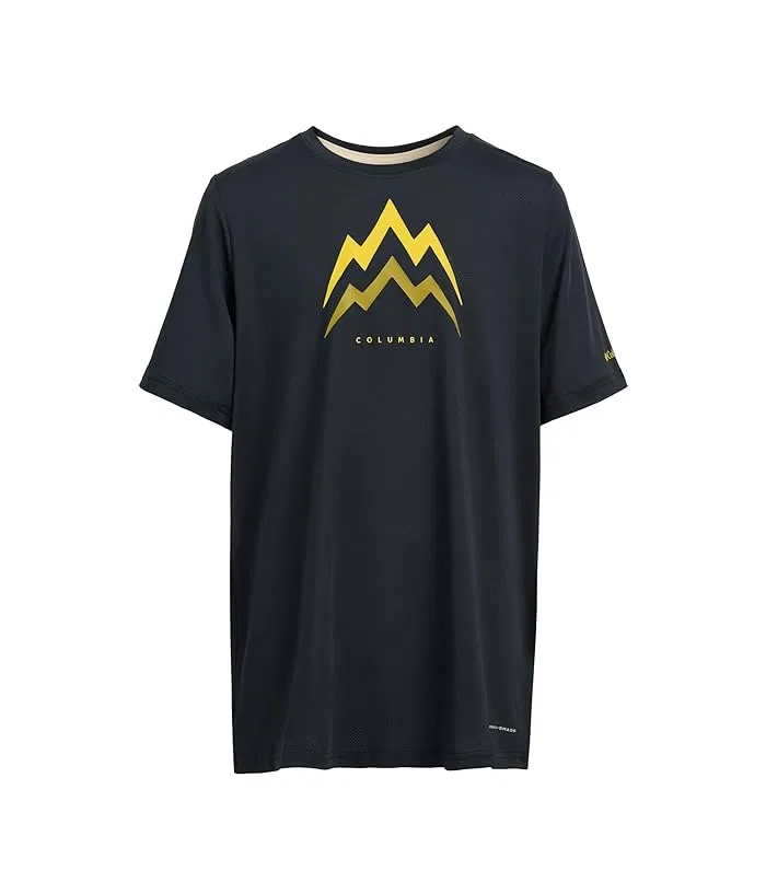 Футболка Columbia Kids Tech Trail Utility Short Sleeve Graphic Crew, Black/Energetic