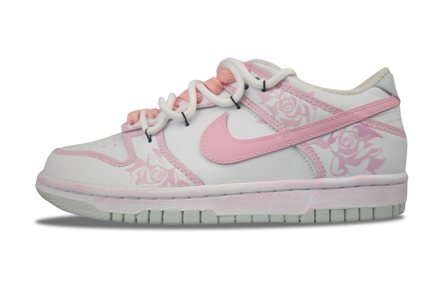 

Кроссовки Nike Dunk Skateboard Shoes Women's Low-Top White/Pink, розовый