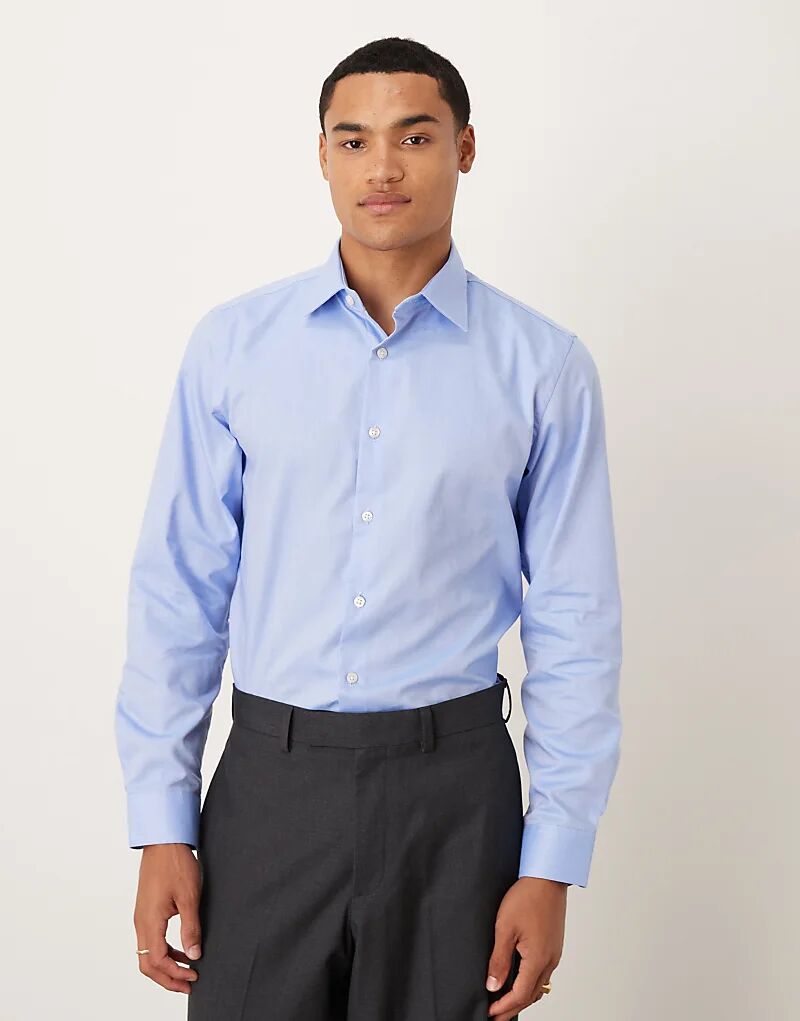 

Рубашка Selected Homme slim из поплина синего цвета