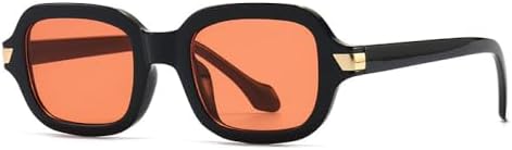 

Винтажные квадратные солнцезащитные очки для женщин, модный тренд, популярные оранжевые солнцезащитные очки в стиле ретро с заклепками, маленькие очки для женщин MTZJH, Orange