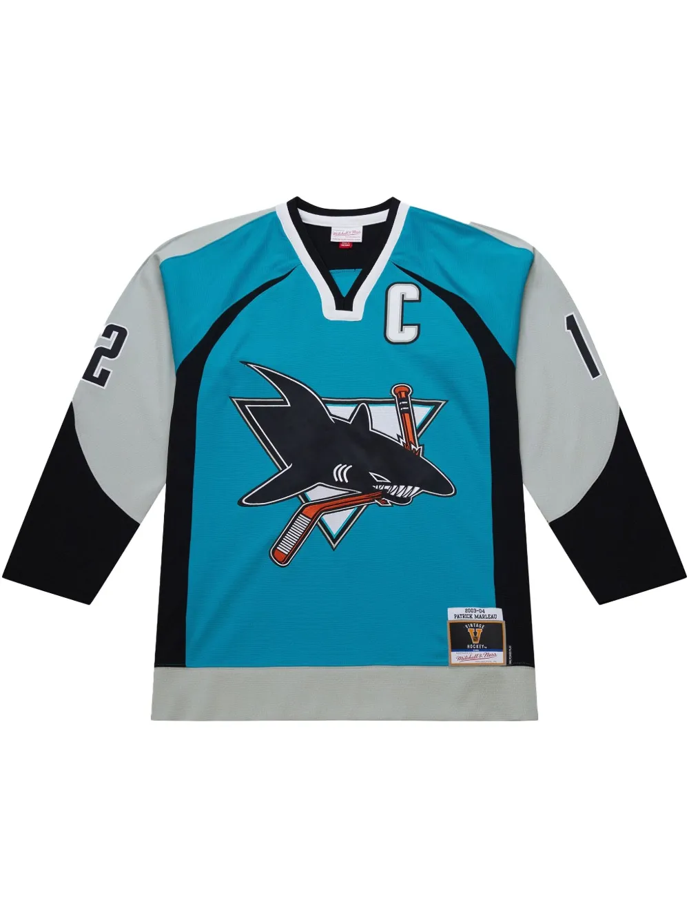 

Топ NHL Sharks 2003 Patrick Marleau Teal Mitchell & Ness, синий