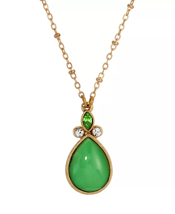 

Ожерелье из зеленых каплевидных кристаллов 2028, green