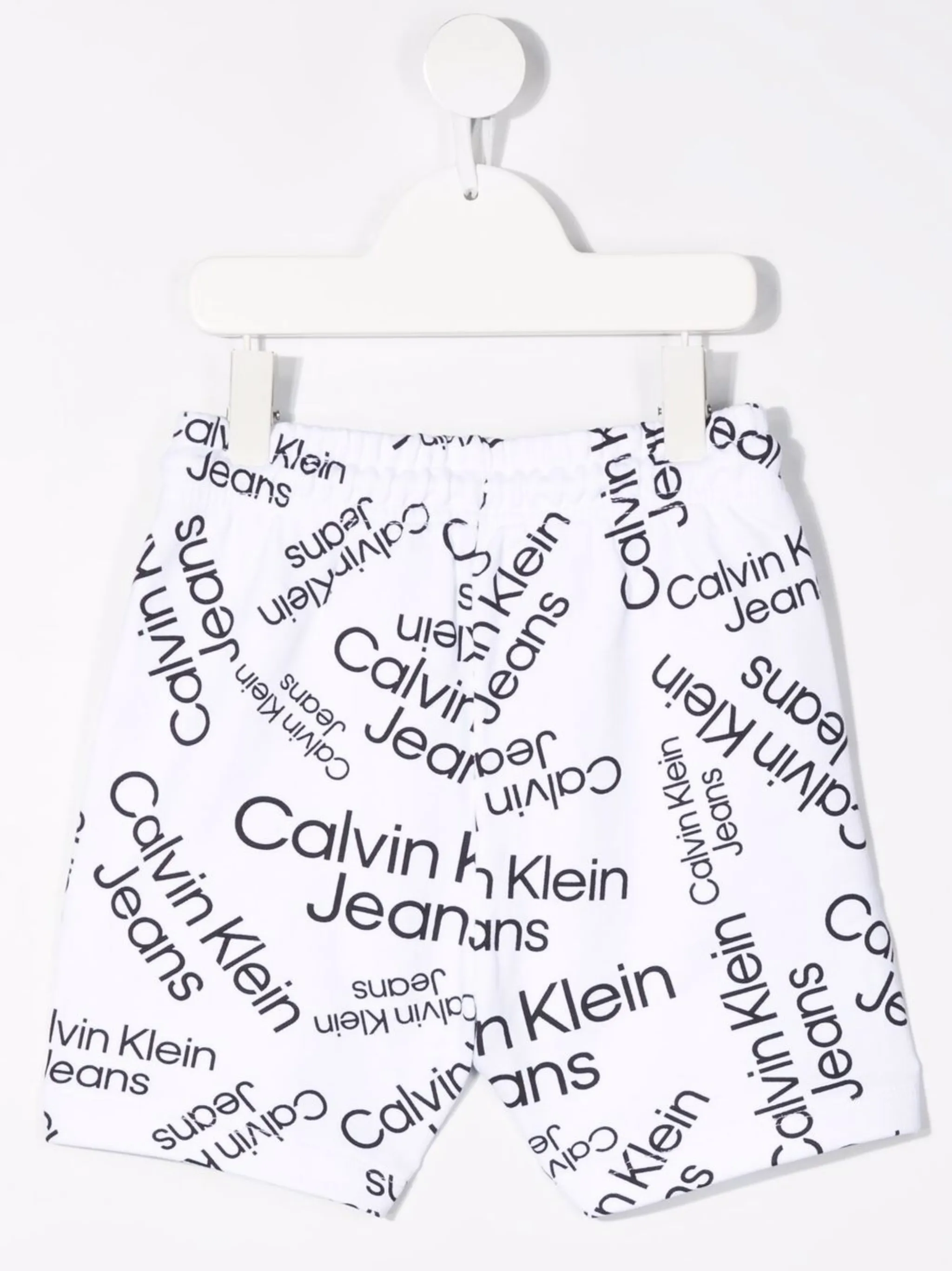 Шорты с кулиской и логотипом Calvin Klein Kids, белый — фото 2