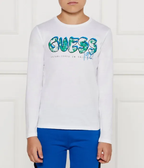 Лонгслив slim fit Guess, белый