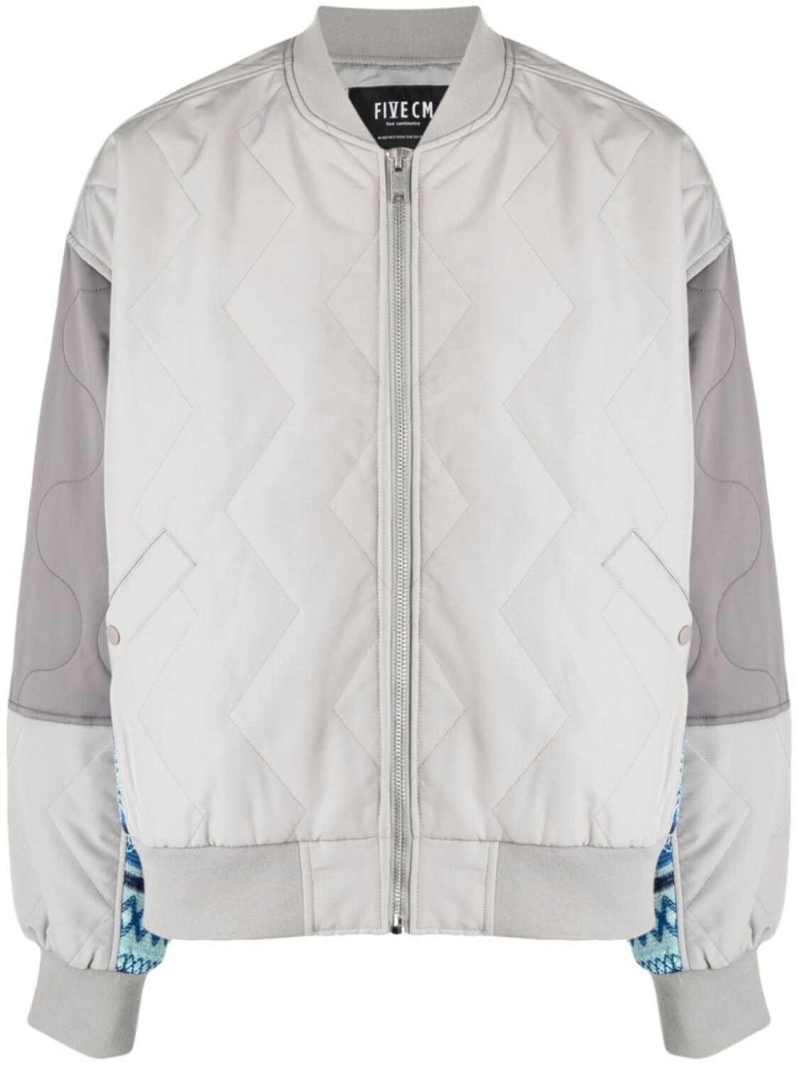 

Five Cm knitted-panels quilted bomber jacket, серый