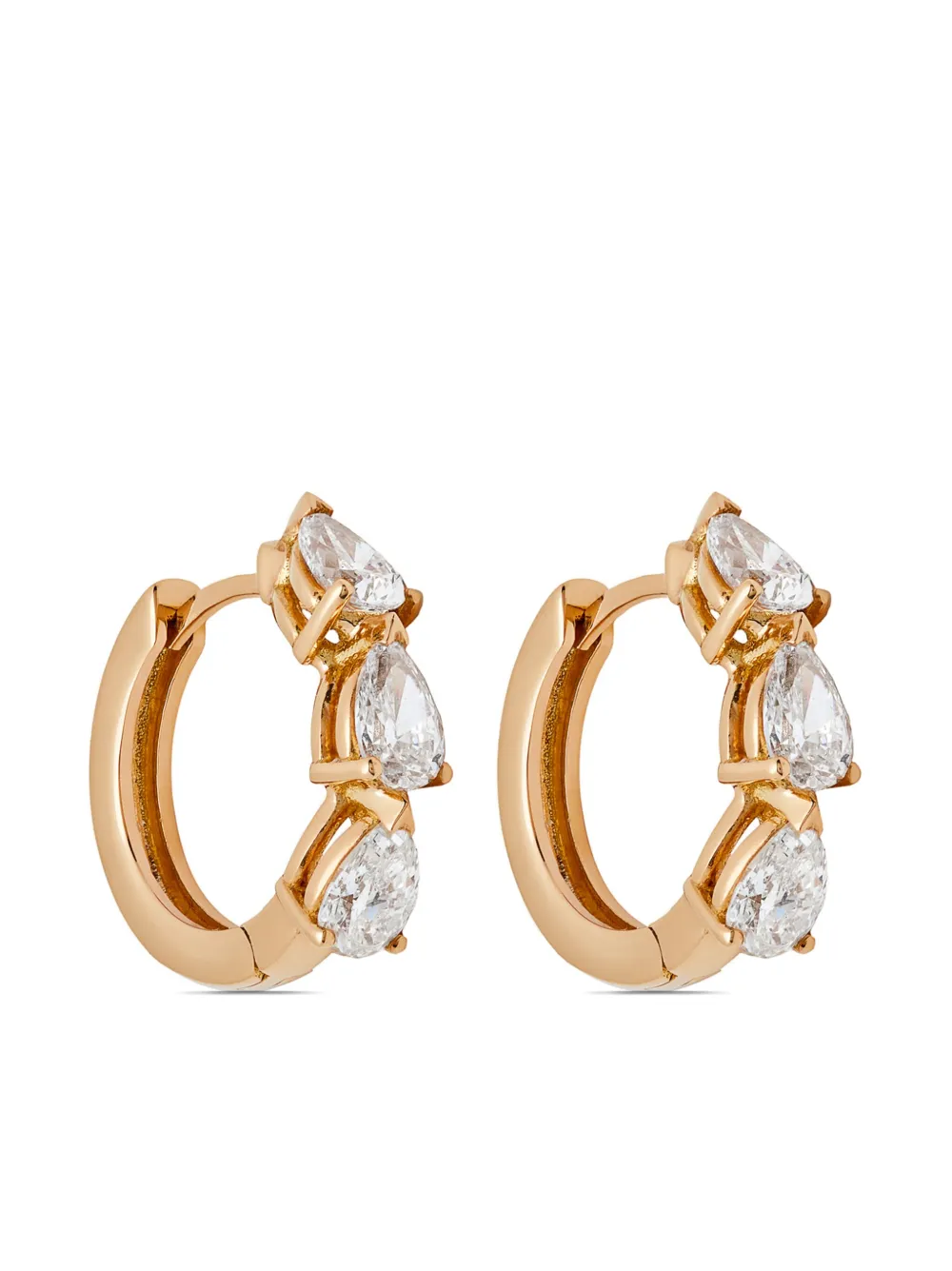 

Серьги Huggies из розового золота с бриллиантами Jewels Aficionado, розовый