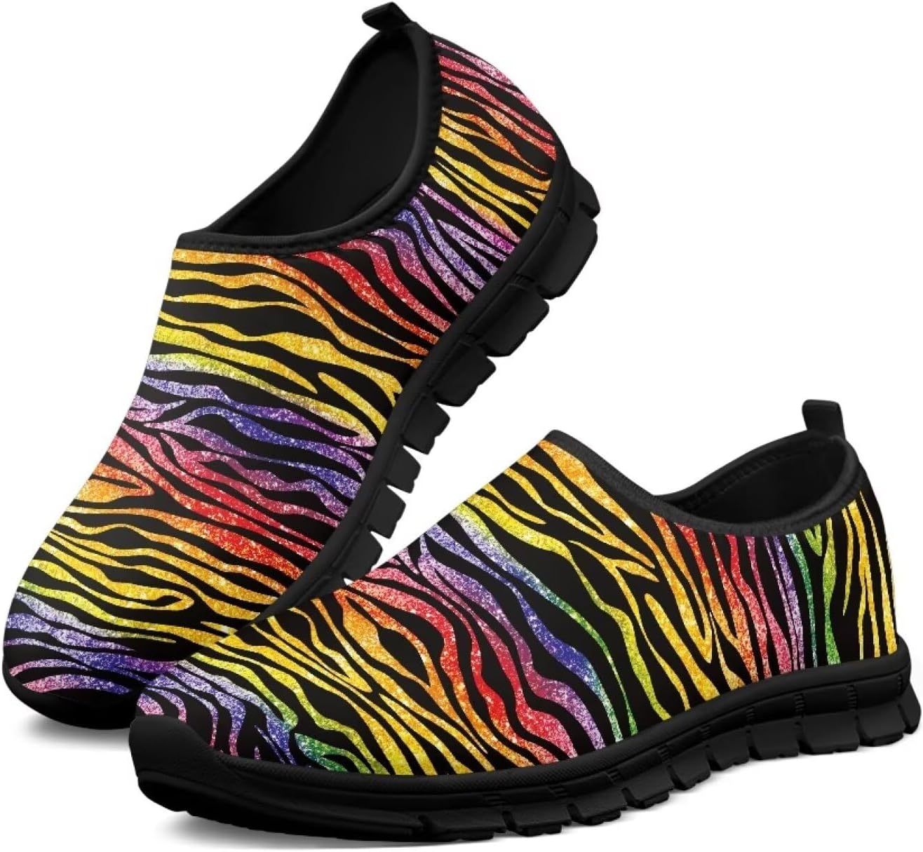 

Кроссовки для мужчин Hresuewn, модные, удобные, с нескользящей подошвой, спортивные с комфортной стелькой для тренировок и прогулок, Colorful Zebra Pattern