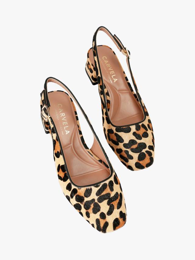 Босоножки Bello на каблуке с леопардовым принтом и ремешком на пятке Carvela — фото 3