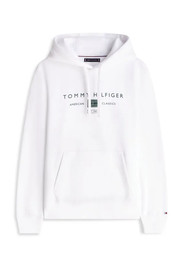 Худи с капюшоном и завязками из махровой ткани с логотипом Tommy Hilfiger, White — фото 4