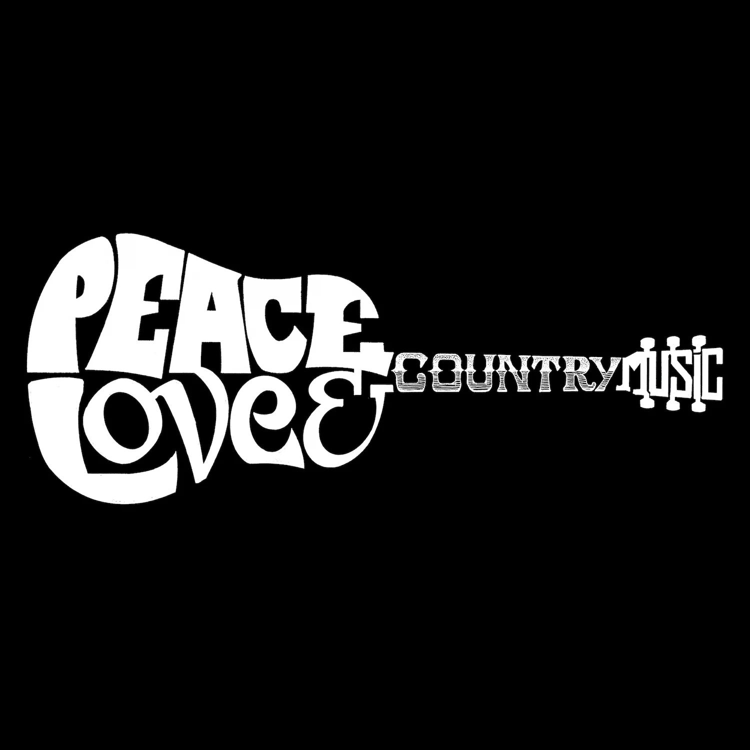 

Peace Love Country — мужская бейсбольная футболка реглан с рисунком Word Art LA Pop Art