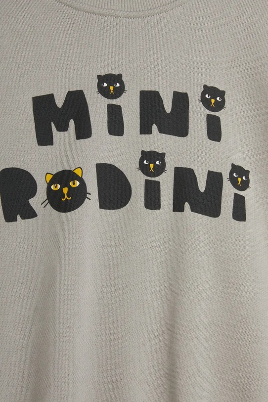 Детская хлопковая толстовка "Cats" Mini Rodini, серый — фото 4