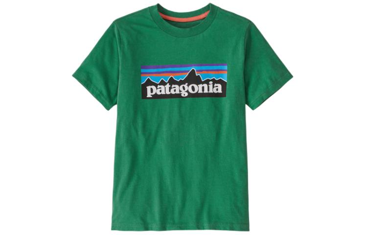 Футболка Patagonia P 6 Logo, детская, черная — фото 4