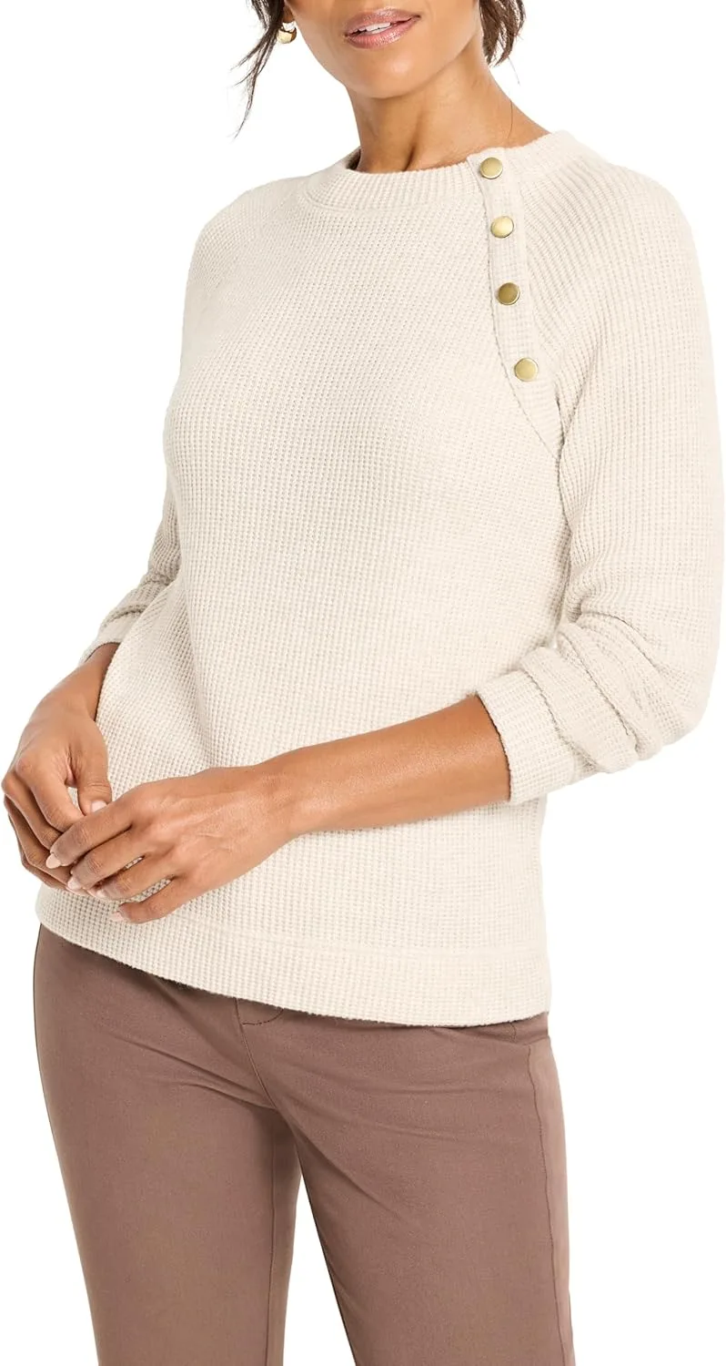 

NIC+Zoe женская мягкая термофутболка на пуговицах