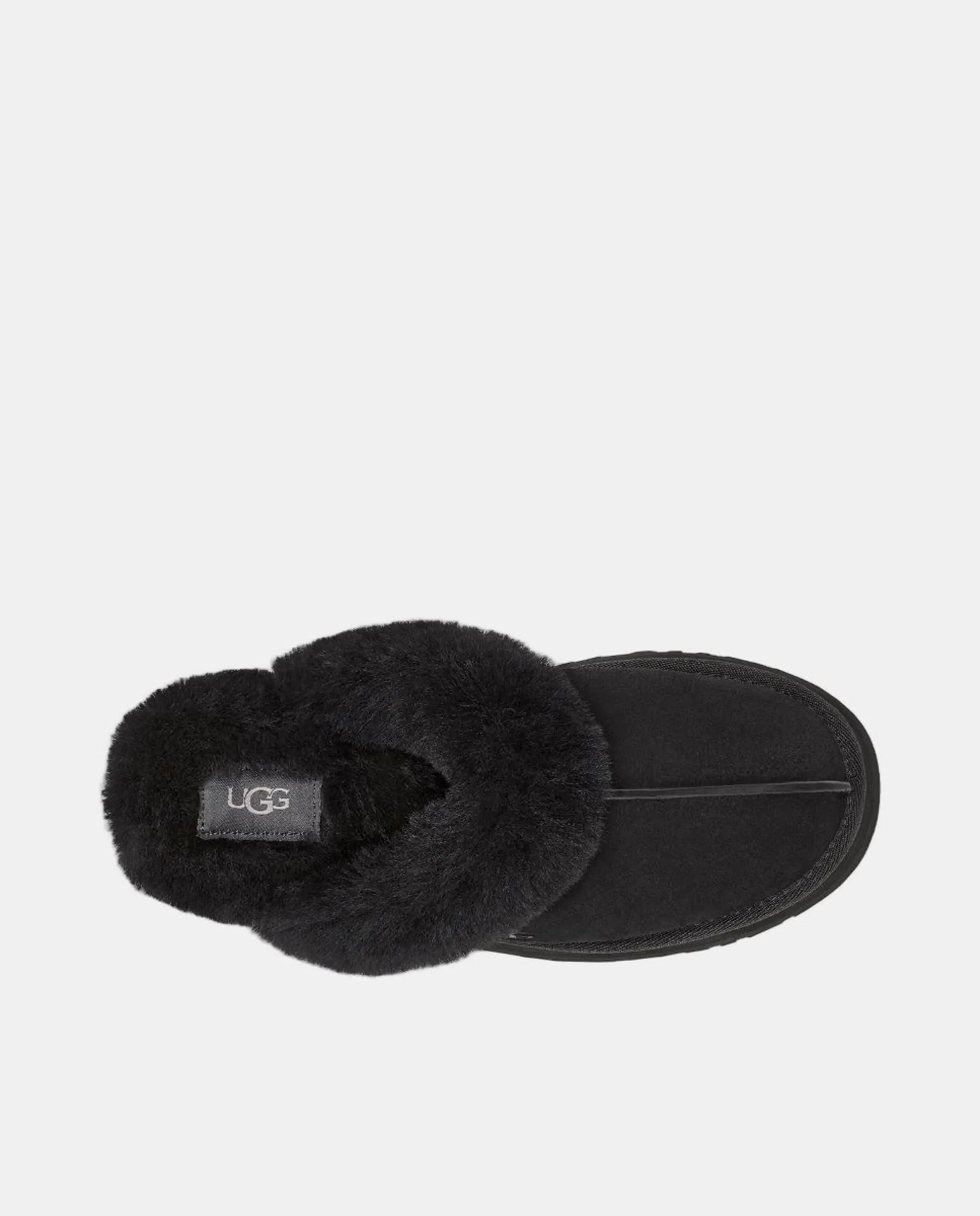 Женские тапочки DISQUETTE из кожи и меха Ugg, черный — фото 4