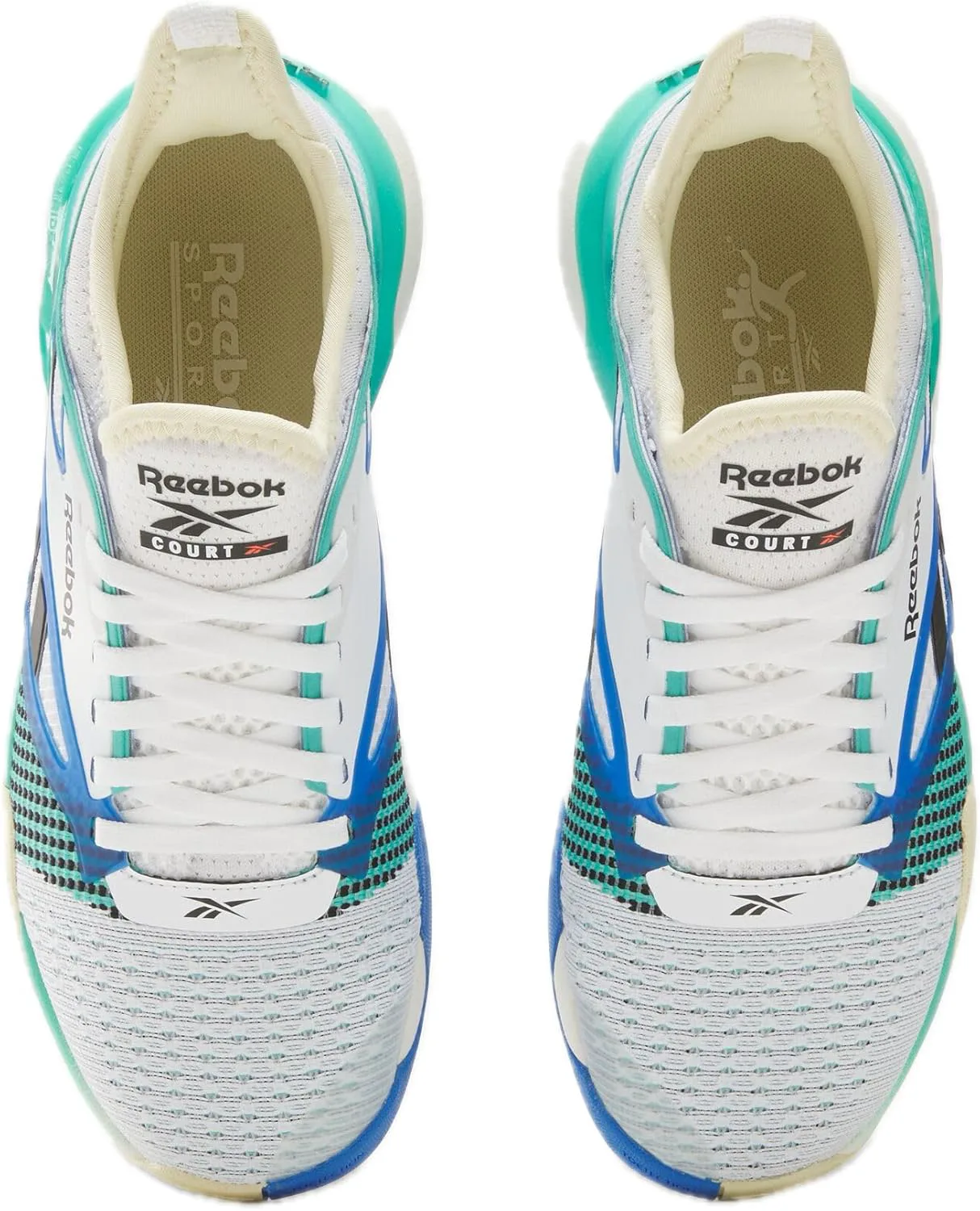 Мужские спортивные кроссовки Reebok Nano Court для пикубола, белый/зеленый — фото 4