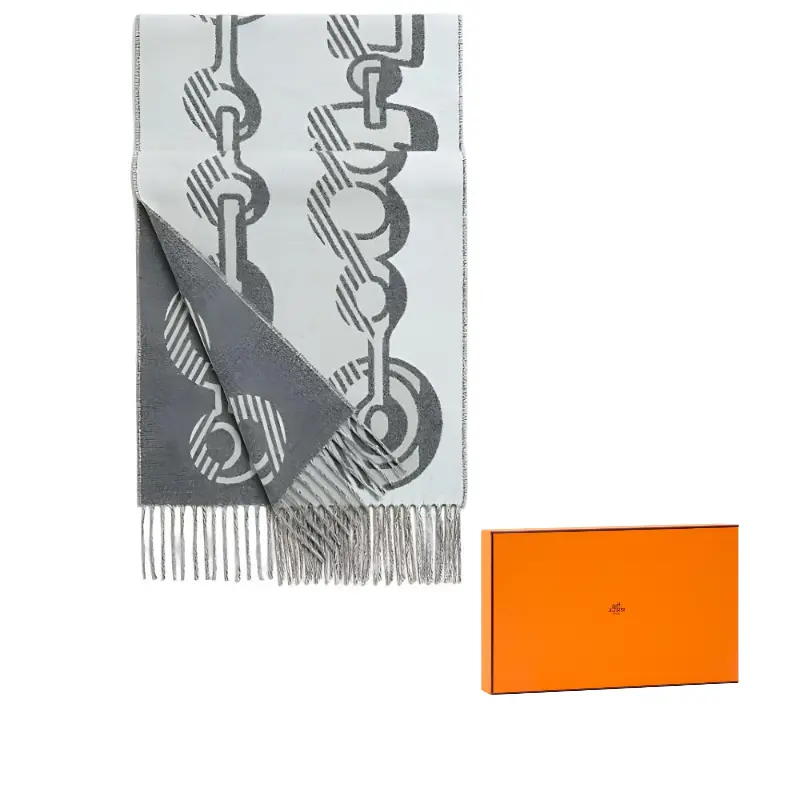 

HERMES Вязаный шарф женский серый, Gray