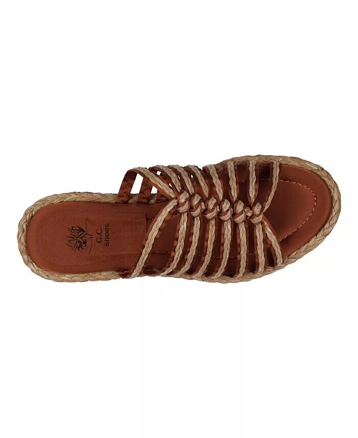 Женские сандалии-эспадрильи на плоской подошве с ремешками Phoenix GC Shoes, коричневый — фото 4