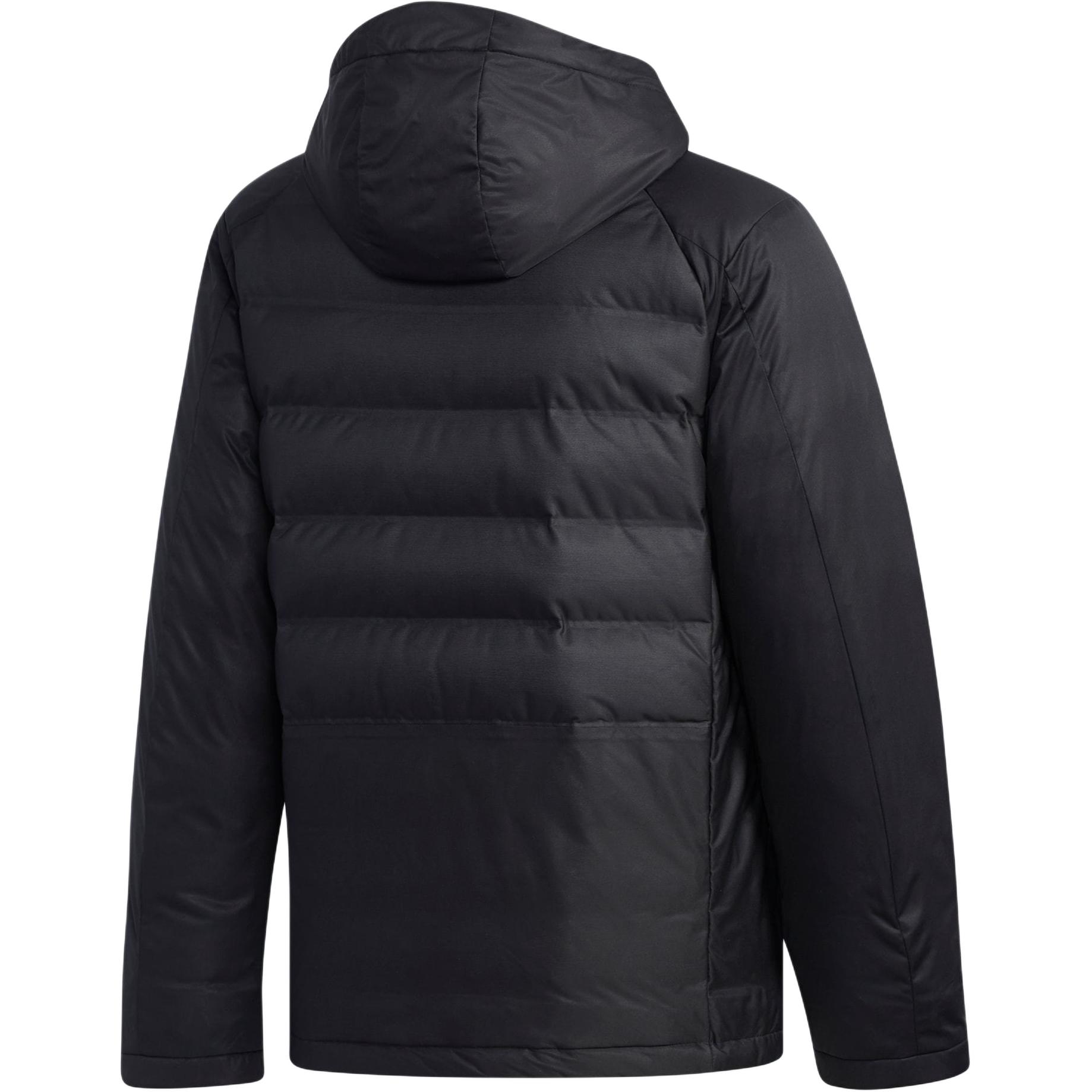Adidas Мужская пуховая куртка, черные, с капюшоном, средней плотности, другие — фото 3