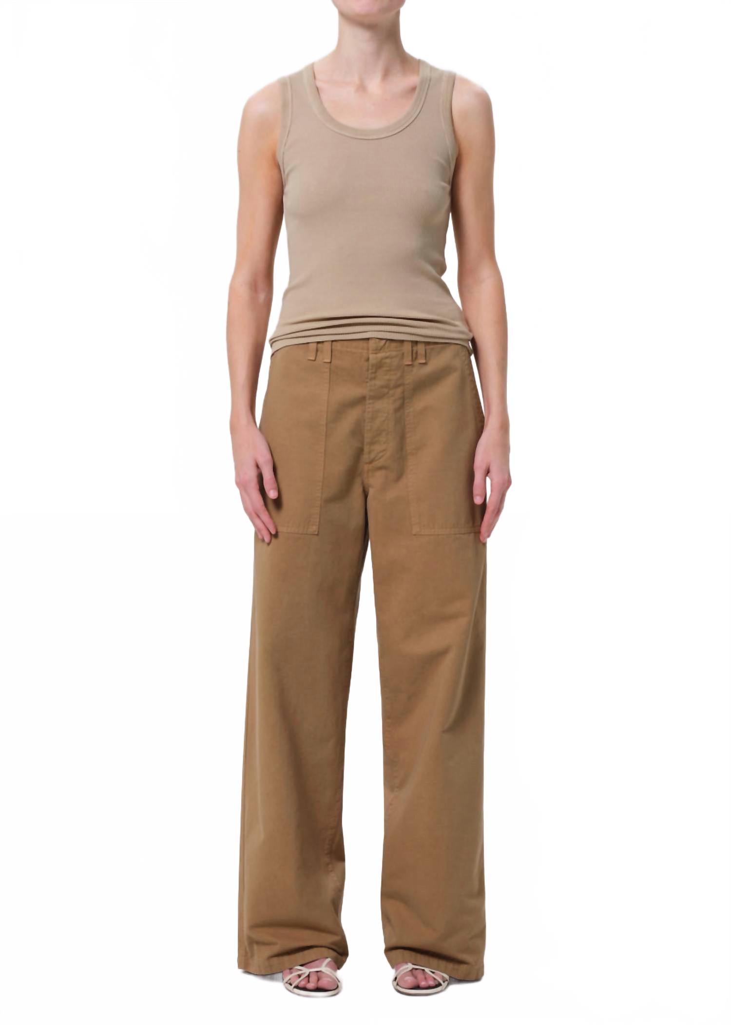 

Брюки Yuna Utility из крокодиловой кожи AGOLDE, Crocodile