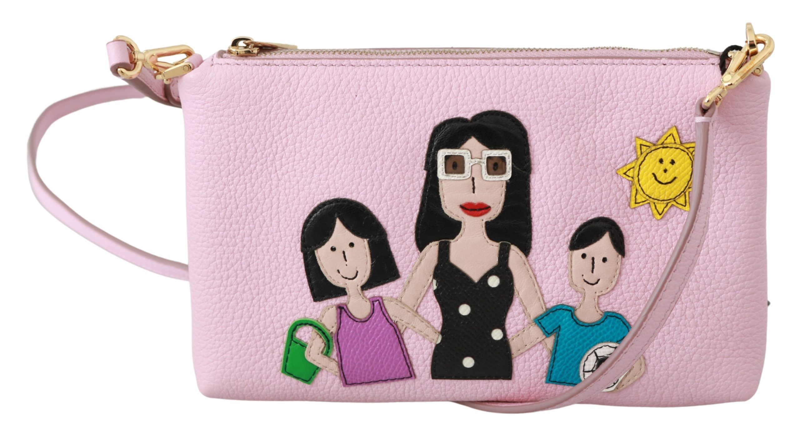 

Элегантный розовый кожаный клатч с золотой отделкой Dolce & Gabbana