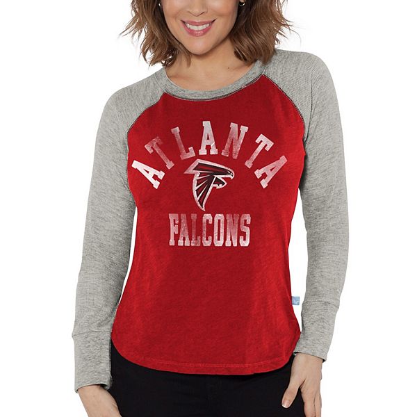 

Женская футболка Atlanta Falcons с длинным рукавом реглан, вафельной вязки, красного/серого цвета G-Iii 4Her By Carl Banks, Красный, Женская футболка Atlanta Falcons с длинным рукавом реглан, вафельной вязки, красного/серого цвета G-Iii 4Her By Carl Banks