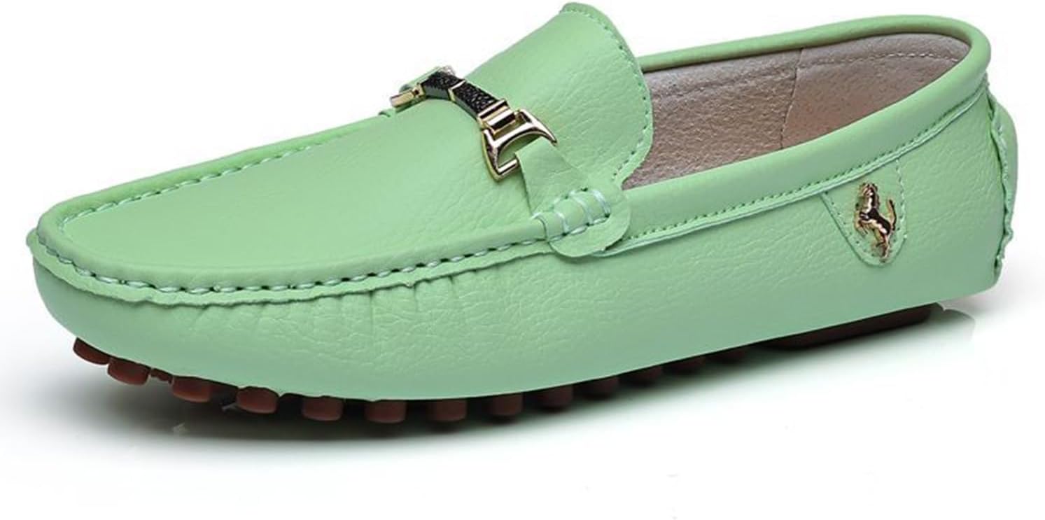 

Мужские кожаные пенни-лоферы, модные слипоны, мокасины с металлической пряжкой, закругленный носок, для бизнес-кэжуал, удобные плоские прогулочные туфли Dacnakby, зеленый