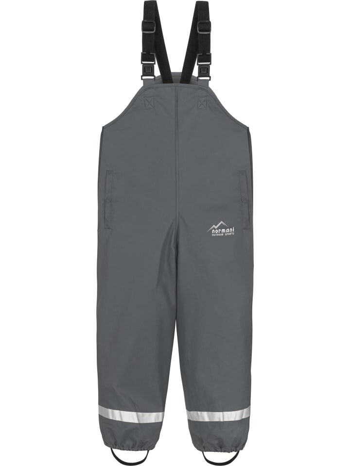 Дождевые брюки Normani Outdoor Sports Kinder Regenhose mit Hosenträgern „Skjolden“, серый — фото 2