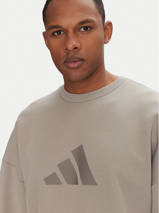 Свободный крой толстовка Future Icons 3 Bar Logo JI8771 Adidas, бежевый — фото 3