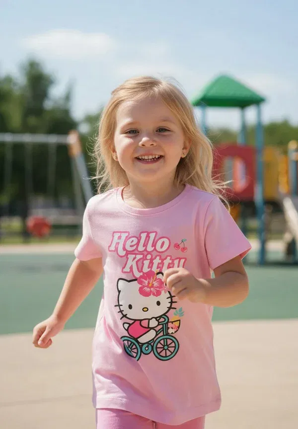 Футболка bike shirt oberteil kurzärmlig print t-shirt Hello Kitty, розовый — фото 2