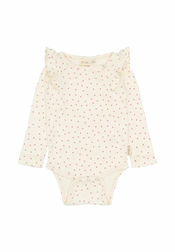Боди Petit Piao, eggnog heart aop, цвет яичный ликер