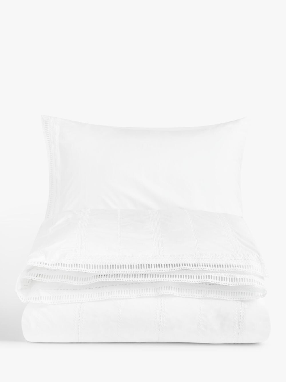 

Пододеяльник John Lewis Crisp and Fresh, старинный хлопковый, белый, одинарный