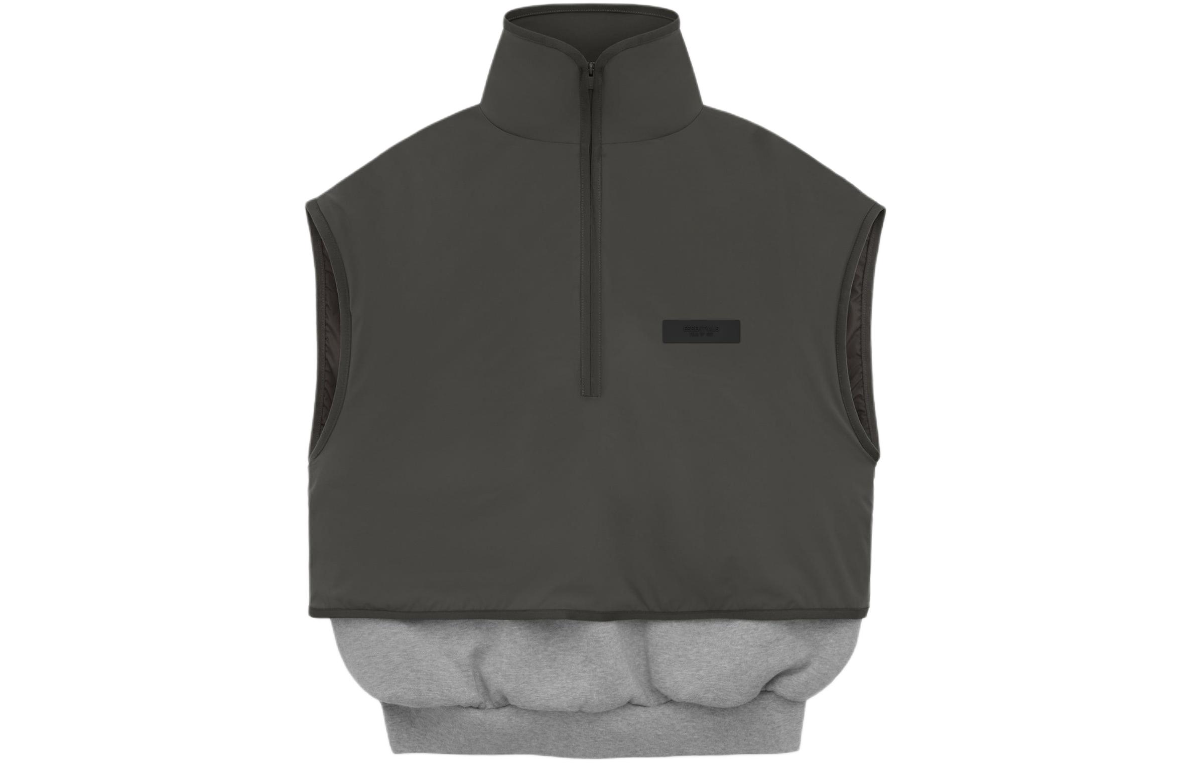 

Флисовая безрукавка с воротником-стойкой Nylon Fleece Fear Of God Essentials, цвет Dark Heather Oatmeal/Ink Black, Черный, Флисовая безрукавка с воротником-стойкой Nylon Fleece Fear Of God Essentials, цвет Dark Heather Oatmeal/Ink Black