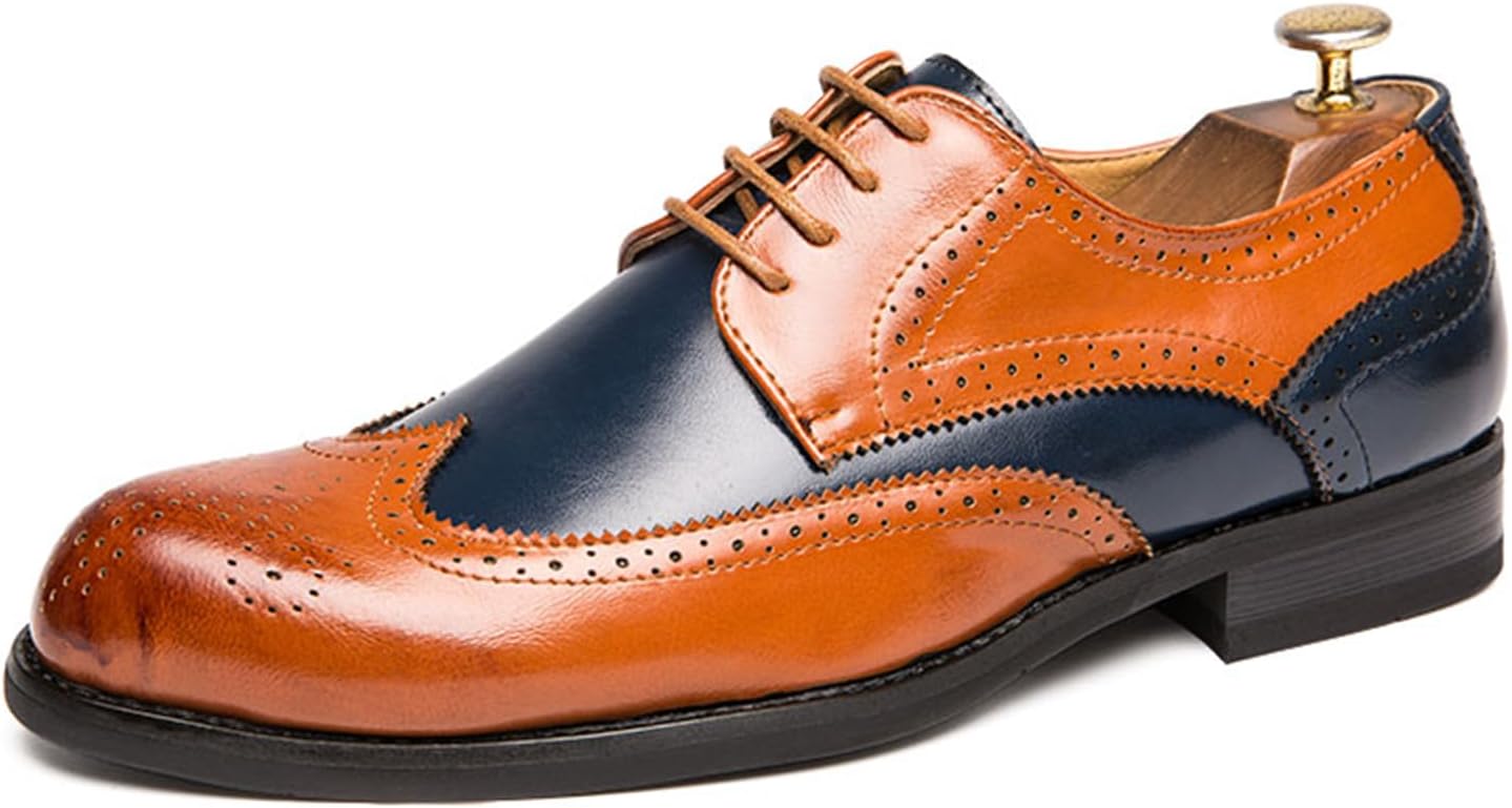 

Мужские броги с крыльями, шнурованные классические оксфорды, модная обувь Abborora, коричневый