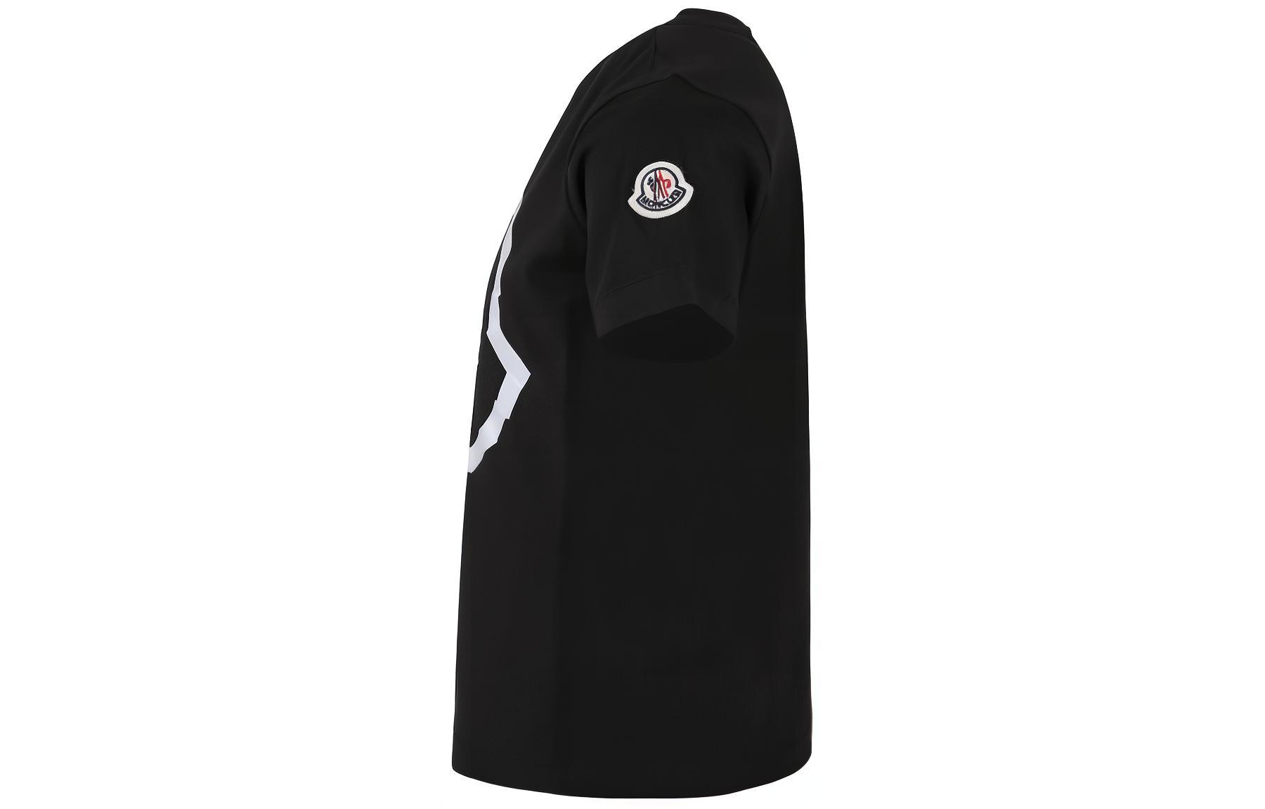 Футболка с принтом логотипа черная детская Moncler — фото 4