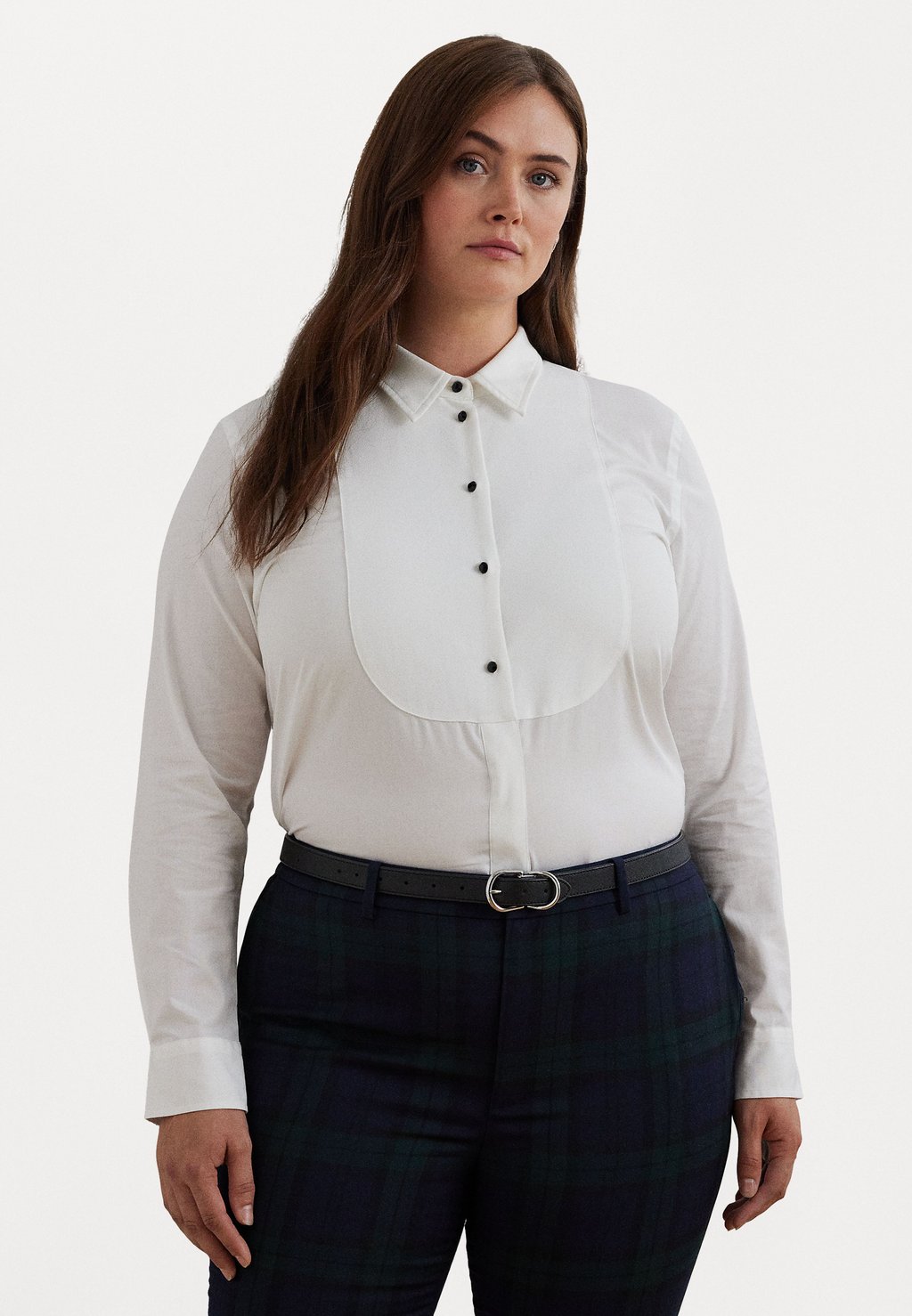

Блузка на пуговицах BIB-FRONT COTTON BROADCLOTH SHIRT Lauren Ralph Lauren Woman, белый