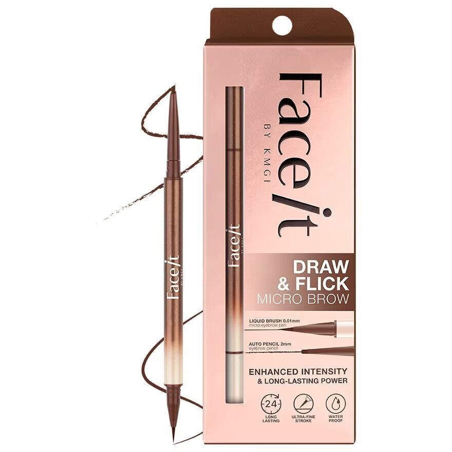 

Face It Draw And Flick Micro Brow 0,4 г. 02 Средне-Medium Brown, Medium Brown
